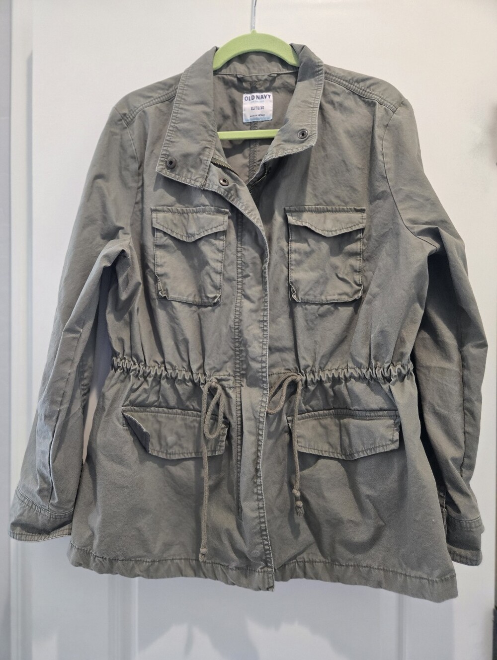 Old Navy Women's Drawstring Utility Jacket - Olive- XL
